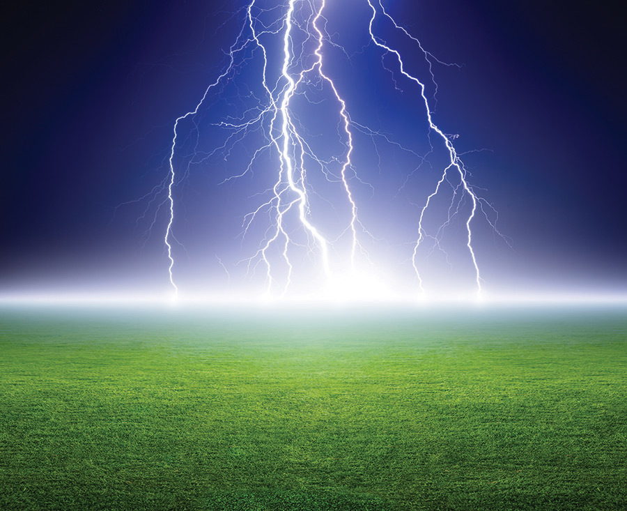 lightning in a field