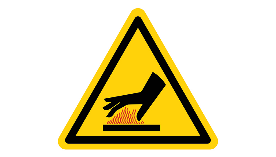 Warning side for burning your hand