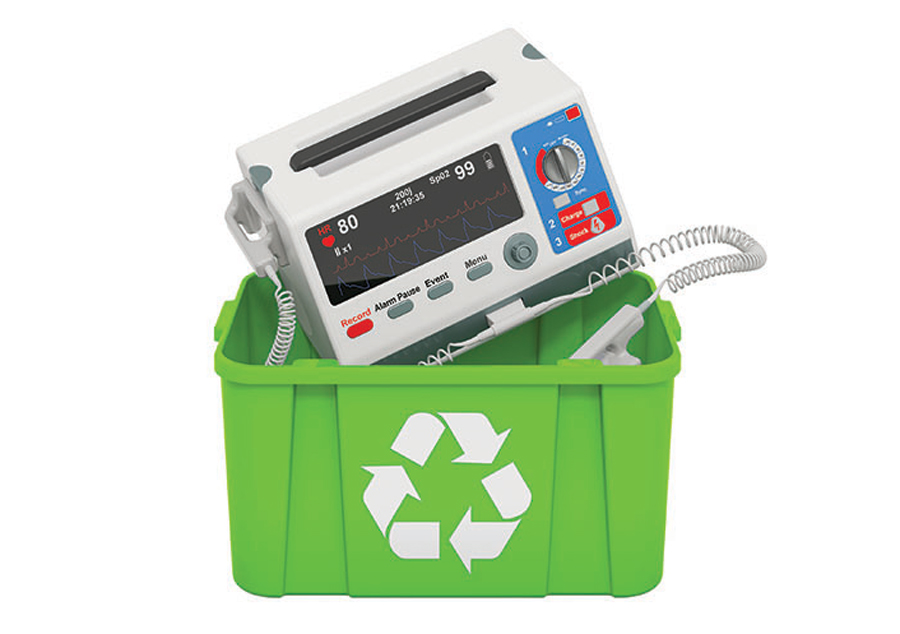 technology in a recycling bin