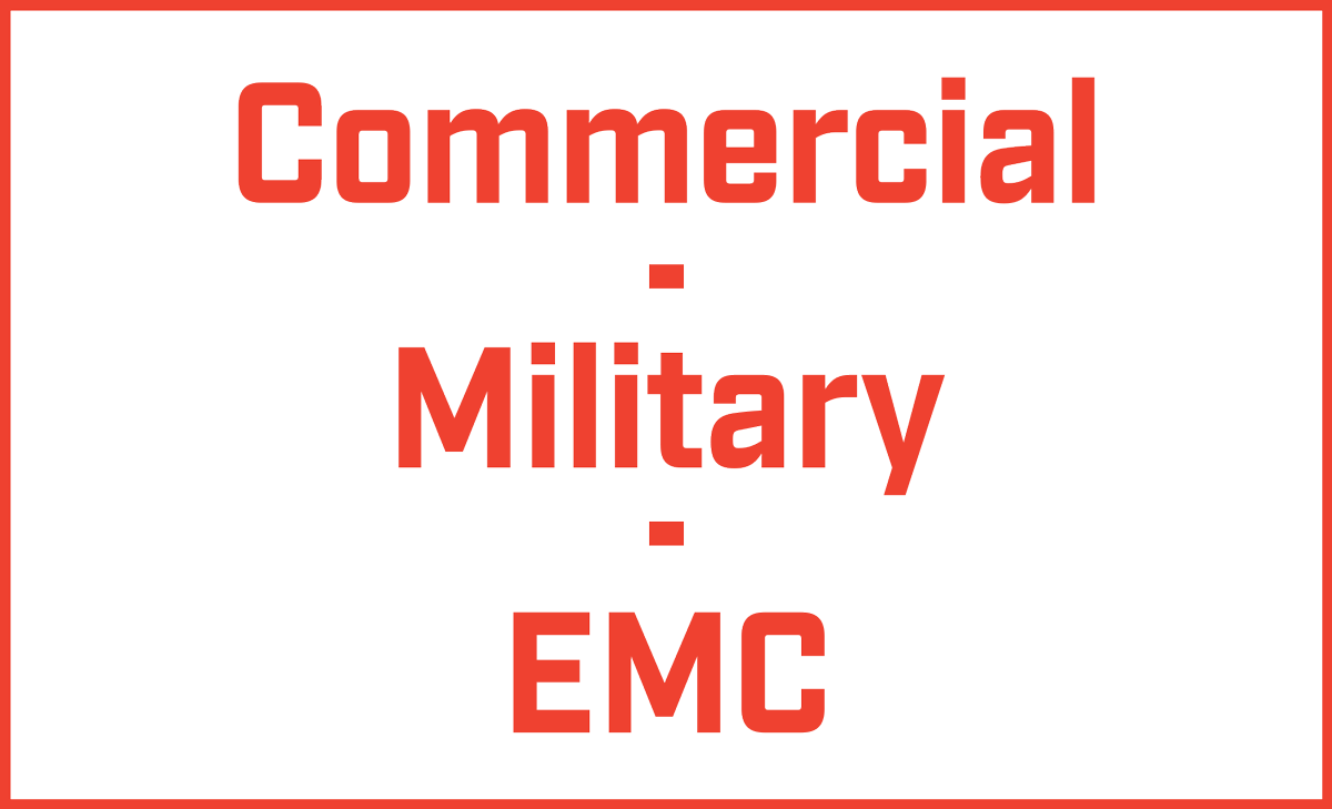 Commercial - Military - EMC typography