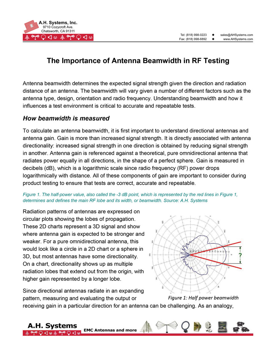 The Importance of Antenna Beamwidth in RF Testing