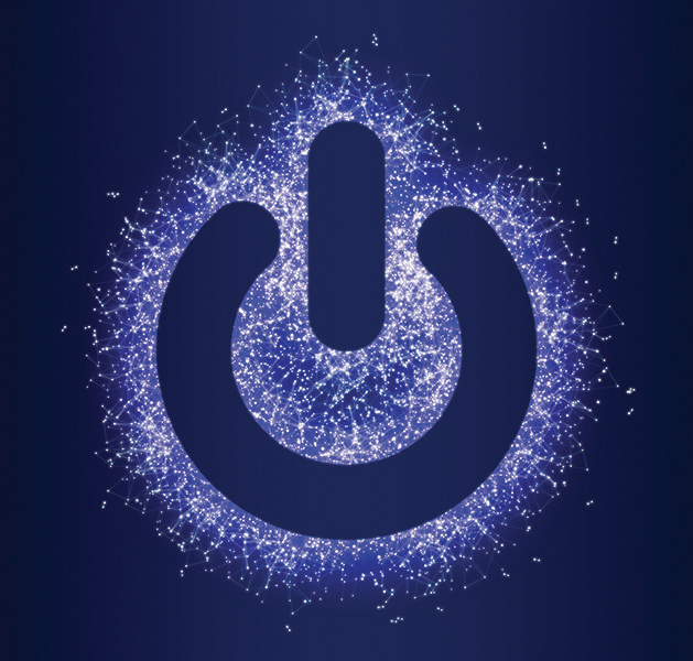 A digital representation of a power button icon