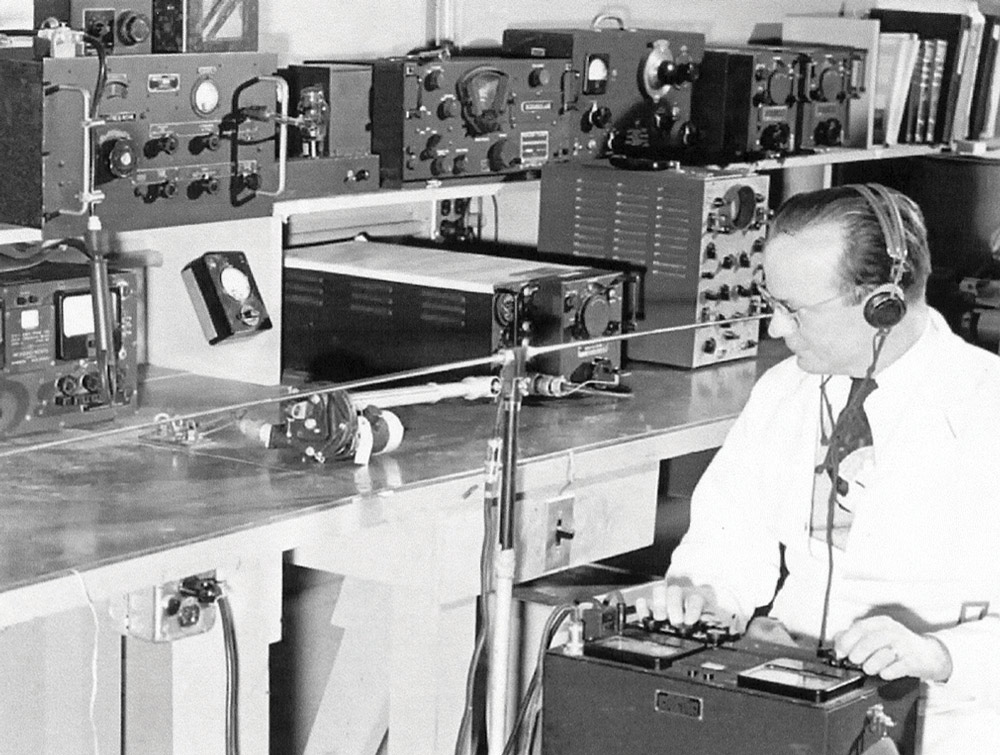 Fred Nichols in the testing laboratory