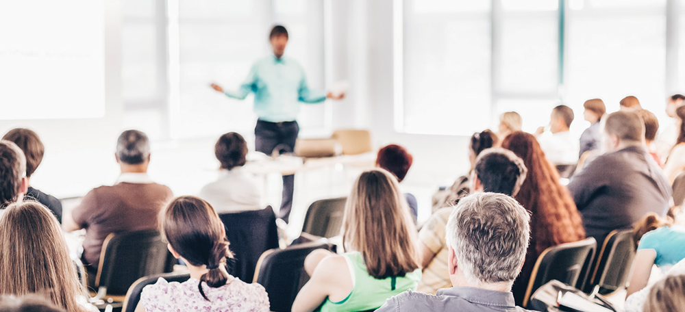 speaker at a convention
