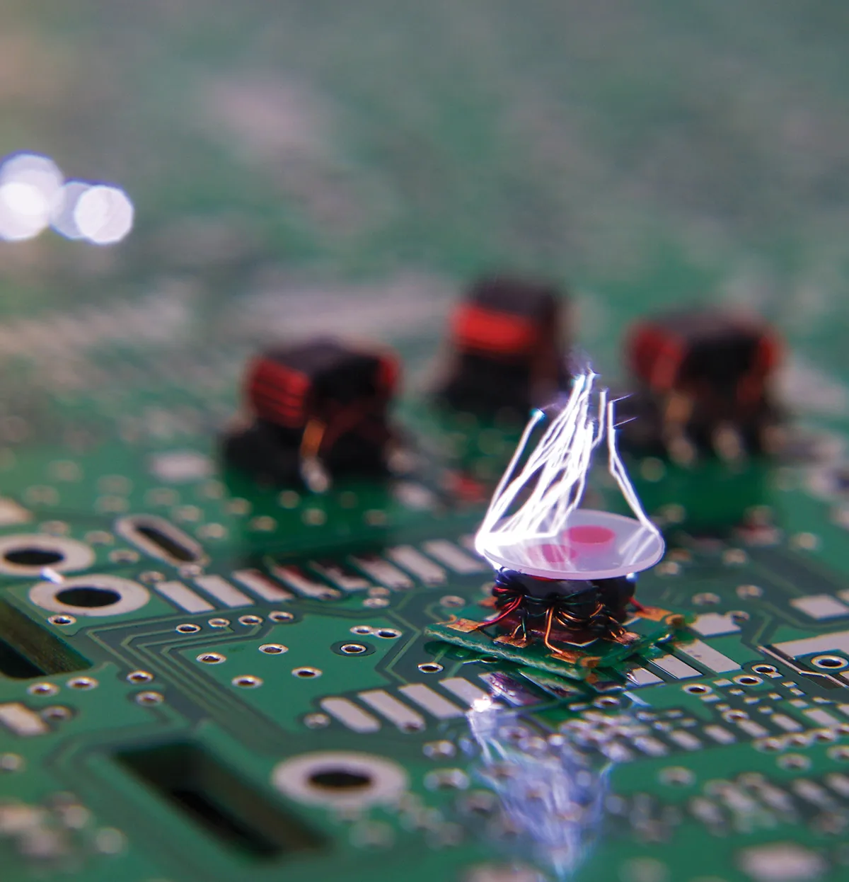 closeup of circuit board