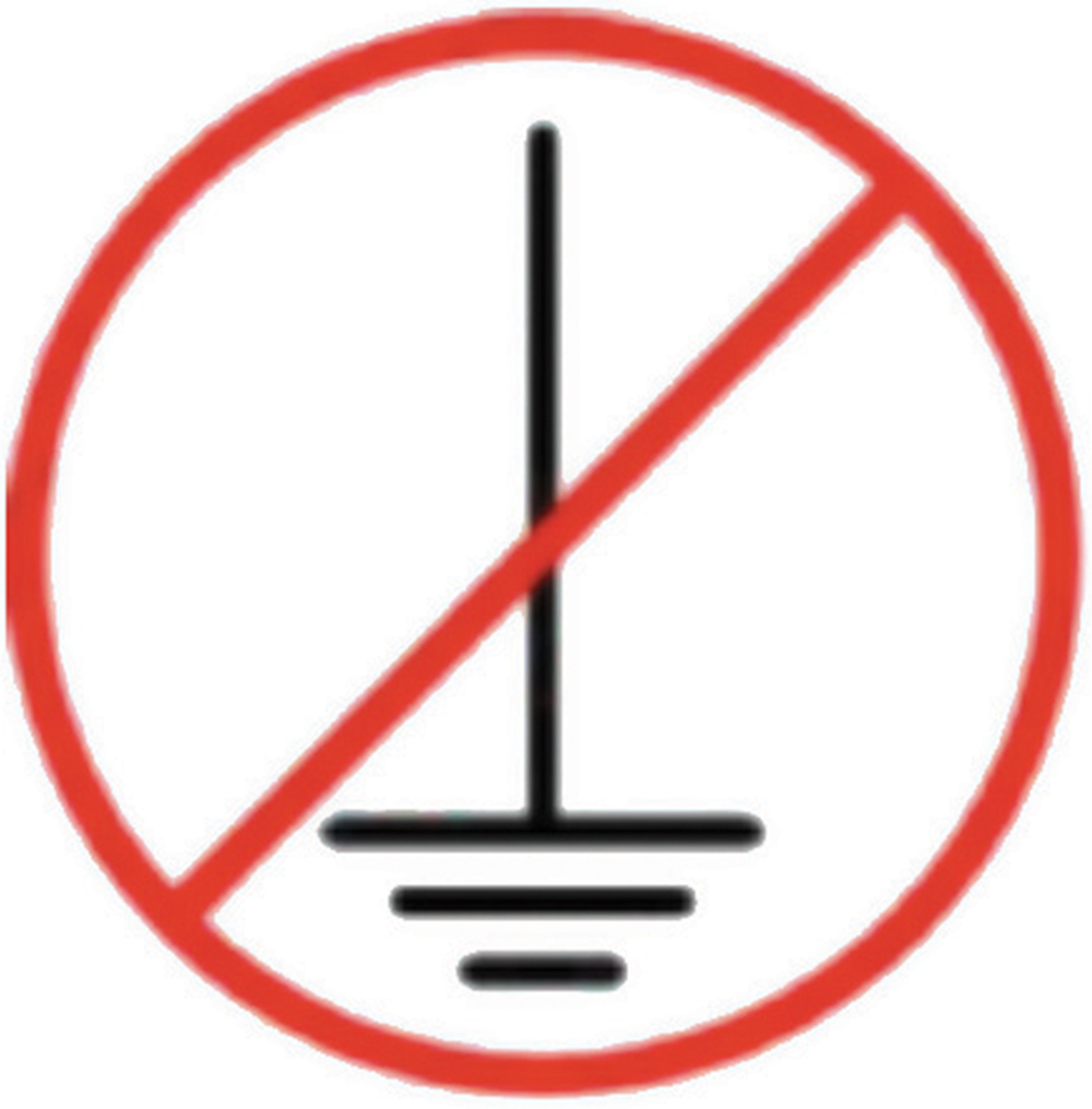 Protective earth (grounded) equipment not permitted