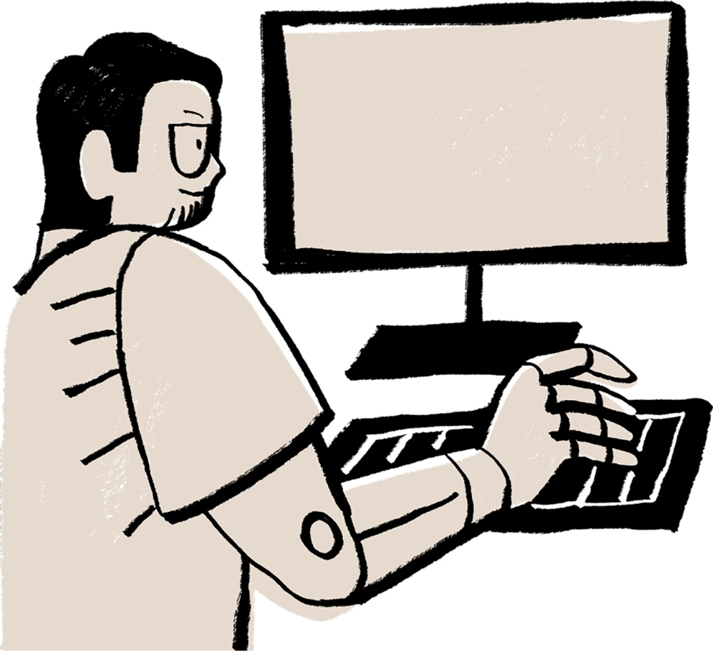 illustration of a person using a computer