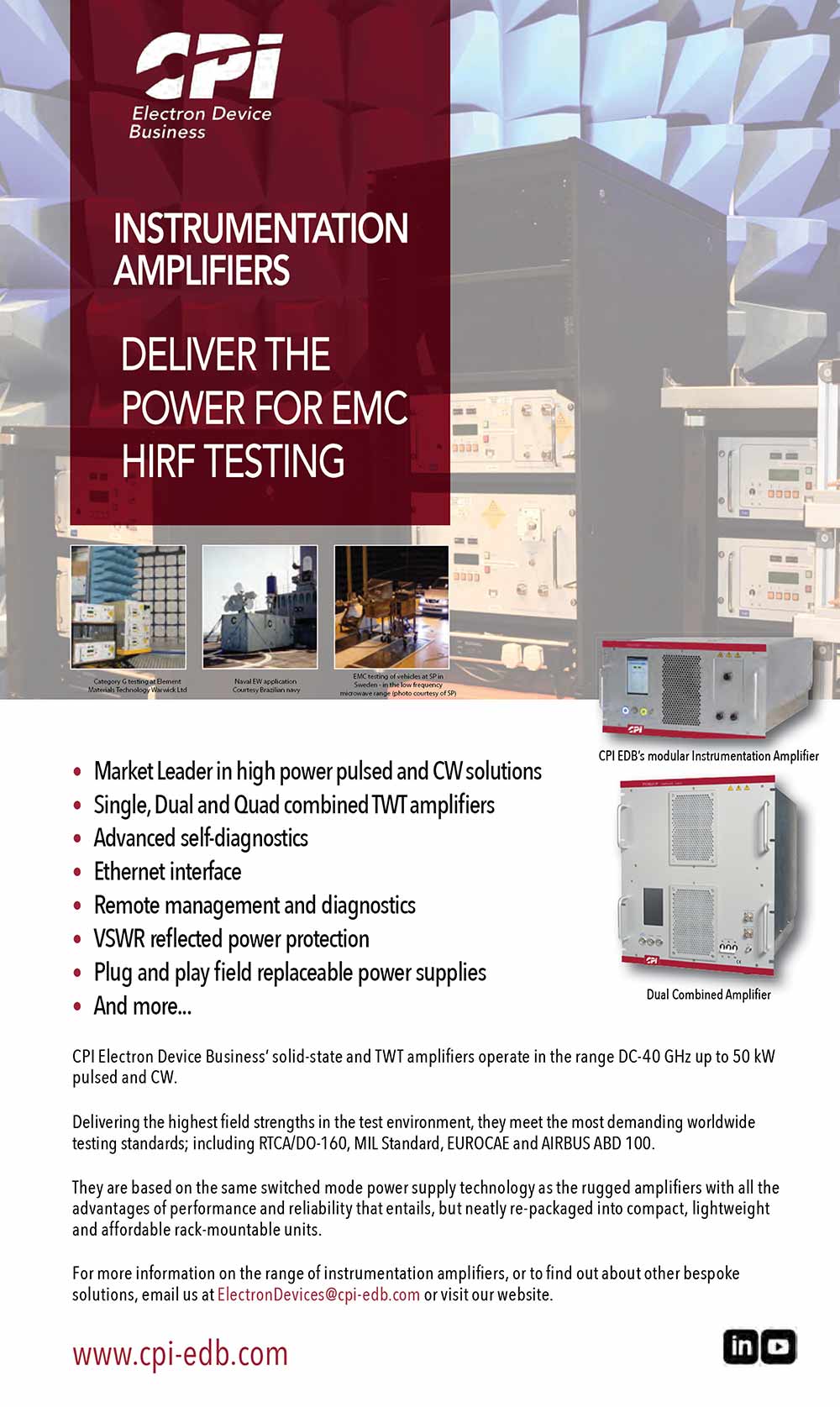 CPI Electron Device Business Advertisement